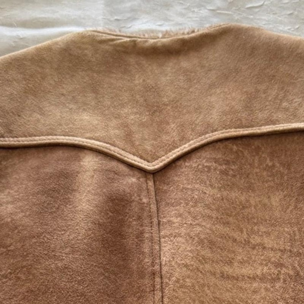 Vintage Schott USA Genuine Shearling Vest Never Worn Size 46 Western Americana - Picture 5 of 7